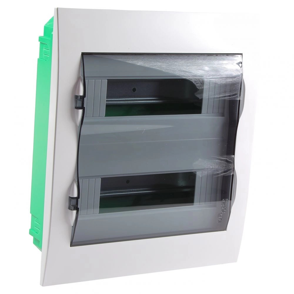 Boîtier modulaire - armoire encastrée 24 modules - porte fumée