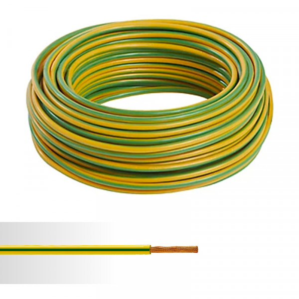 Câble vert-jaune souple de 1x25 mm²