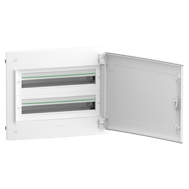 Coffret plastique encastré 2 rang. 24 modules - avec porte pleine  PrismaSeT XS