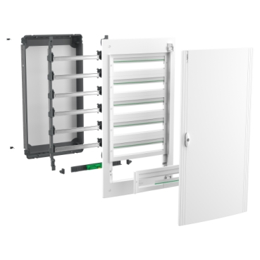 Coffret plastique encastré 3 rang. 24 modules - avec porte transp - PrismaSeT XS - Genielec sarl