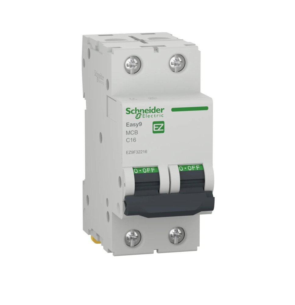 Disjoncteur miniature (MCB), Easy9, 2P, 16 A, courbe C, 4 500 A