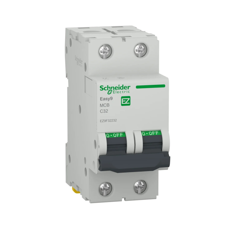 Disjoncteur miniature (MCB), Easy9, 2P, 32 A, courbe C, 4 500 A