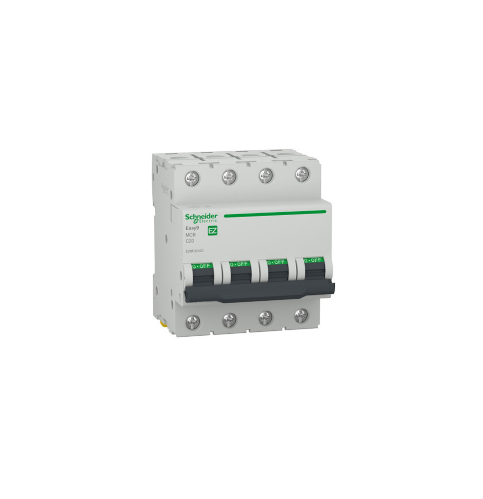 Disjoncteur miniature (MCB), Easy9, 4P, 20 A, courbe C, 4 500 A