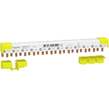 Peigne de raccordement, Acti9, 3P+N équilibré, pas de 9 mm, 12 modules, 80 A